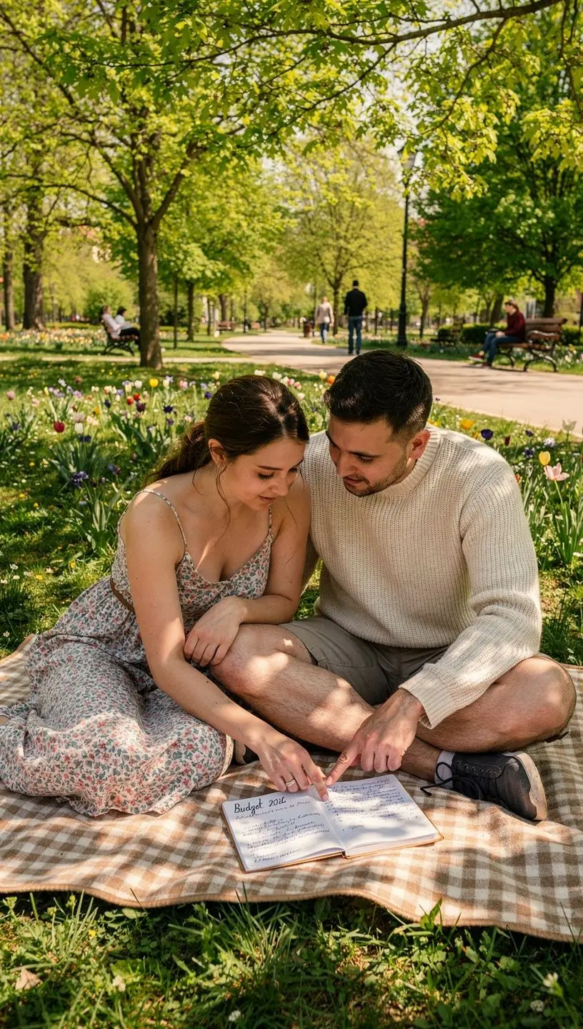 Egyszerű pénzügyi tervezési folyamat ábrázolása, lépésről lépésre.